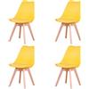 HJhomeheart Sedie Sala da Pranzo, Set di 4 Sedie, Gambe in legno massello, Design Nordico Ergonomico, Sedie Cucina, Sedie Moderne (Giallo-4)
