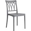 Totò Piccinni Sedia CASTLE in polipropilene in fibra di vetro design impilabile (Grigio, 1)