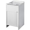 Negrari Mobile Lavatoio Lavanderia In Resina 50 X 50 Con Chiusura A Serrandina Bianco