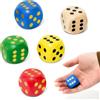 FORETOGO 5 Pezzi Dadi in Legno Da 30 mm,Dadi Colorati Da Gioco in Naturale a Sei Lati Numeri 1-6,per Giochi da Tavolo,Giochi di Carte