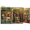 Fsolis Book Nook DIY - Miniatura in Legno Casa delle Bambole, Inserto per Libreria, Decorazione Creativa Biblioteca, Modello Costruibile & Regalo Originale(Owl Bookstore)