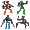 Zing Klikbot Serie 3 Guardians, set completo di 4 action figure snodabili con armi, include Blitz, Sabre, Barrage e Tempest, Translucent, Stop Motion Animation Figure