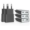 SCHITEC caricabatterie USB 5 W Slim spina di ricarica alimentatore di rete 5V 1A 2 porte USB C+A,adattatore di alimentazione per iPhone, lettore eBook, Xperia, MP3 ((Thickness 1.45cm/5packs))
