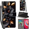 PHINIENLAND Cover per Xiaomi Redmi Note 8 Pro Case PU Pelle Custodia [Kickstand] [Chiusura magnetica] [Slot per Schede], Portafoglio Flip Custodia per Redmi Note 8 Pro,Fiori