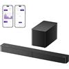 ULTIMEA 5.1ch Soundbar TV con Dolby Atmos, Impianto Audio Surround per Home Theater, Soundbar con Subwoofer per TV, 340W, Bassi Regolabili, APP, Bluetooth 5.4, Poseidon M60 Boom (Modello 2025)