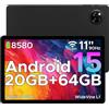 DOOGEE Tab A9+ Tablet 11 Pollici Android 15, 20(4+16) GB RAM+64GB ROM/2TB TF, Tablet PC Con WiFi 5, 8580mAh Batteria, Octa-core, Widevine L1, 13MP+5MP, 1280 * 800 HD, Bluetooth 5.0, OTG, GPS - Nero