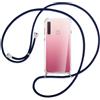 SIMao Cover Collana per Cellulare Compatibile con Samsung Galaxy A9 2018 Custodia Trasparente Silicone con Cordino Necklace Case Antiurto Protettivo Cover Custodia da Collo Custodia con Cordino, Blu