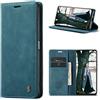Phernykas Cover per Xiaomi Redmi Note 11/11S/12S Libro Pelle Portafoglio, [Porta Carte] [Magnetica] Premium PU Flip Wallet Custodia Cellulare Protection Leather Case, Blu-verde