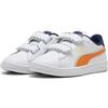 PUMA Smash 3.0 Playdate V PS, Sneaker, White-Orange GLO, 32.5 EU