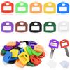 Minfuerang Set di 30 Copri Chiavi Quadrati con Etichette, Cover in Plastica Colorata per Chiavi Piatte Standard, Identificazione Facile in 10 Colori (Multicolore)