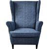 KRFOONN Wingback, coprisedia in 2 pezzi, per poltrona ad ala larga, in spandex, con schienale alto, antiscivolo, protezione per mobili, 04