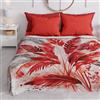 PETTI Artigiani Italiani - Copriletto Singolo Primavera Estate, Coperta Leggera Singola, Lenzuola Copri Letto, Palma Rosso, 100% Made in Italy