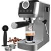 iceagle Macchina da Caffè Espresso CM1665B 20 Bar Pompa Italiana - 1350W Caffettiera Manuale e Cappuccino | Espresso Make, Acciaio Inox, Montalatte, Piano Scaldatazze, Serbatoio Estraibile 1,3L