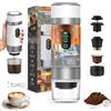 Trywise Macchina da caffè portatile outin, macchina da caffè da viaggio 3 in 1, riscaldamento elettrico, macchina da caffè ricaricabile da 12 V, compatibile con capsule per caffè espresso e caffè macinato