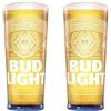 AB Inbev Budweiser Bud Light - Bicchiere da birra da mezza pinta, 2 pezzi