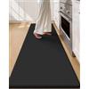 COLOR&GEOMETRY 10mm Tappeto da Cucina Antifatica-Runner più largo antiscivolo 60x220cm, Impermeabile e Antiolio, Imbottitura Morbida in Memory Foam, Ideale per Zona Lavello, Piano Cottura, Nero