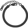 FOCALOOK Bracciale da Donna a Catena Serpente Piatta Bracciale Donna Nero Acciaio Inossidabile Bracciale Catena Donna Lunghezza 16cm + 5cm Bracciale Nero Donna 5mm Regalo per Donna Ragazza
