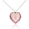 Kristallwerk Collana per bambini in argento Sterling 925 con elementi Swarovski, ciondolo a forma di cuore rosé AB e incisione lettere A - Z.