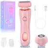AUEJACKY Rasoio Elettrico per le Donne,2 in 1 Rasoio Elettrico Donna,Rasoio Donna Elettrico Senza Fili,IPX7 Impermeabile USB Ricaricabile Dry Wet,peli pubici e viso,impermeabile e ricaricabile