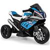 RELAX4LIFE 6V BMWMoto Elettrica per Bambini a 3 Ruote con Pedale Acceleratore,con Sedile Comodo e Porta USB/AUX, Moto Elettrica, Velocità 3 KM/H, Carico Massimo 30 KG, per Bambini 3-8 Anni (Blu)