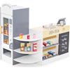 HOMASIS Supermercato Giocattolo per Bambini, Registratore Cassa Bambini in Legno, Cassa Giocattolo per Bambini con Distributore Automatico, per Bambini dai 3 agli 8 Anni (Bianco)