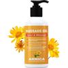 QKnatur ARNICA - Olio da massaggio con estratto di Arnica, Calendula e Hamamelis - Recupero muscolare - Effetto rilassante per dolori muscolari, schiena, spalle, piedi, ginocchio (500 ml)