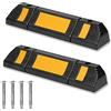 Froadp Set di Barriere Paraurti per il Parcheggio, Porta Gomme Auto da Garage, Fermaruote con Strisce Riflettenti Gialle, Cunei Stopper per Camper Pavamenti Parcheggi Giardino (1 coppia)