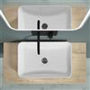 doporro Mensola Sospesa per Lavabo da Appoggio 50x100 cm in Legno Rovere Chiaro, Consolle da Parete per Bagno con Staffe, Mobile da Bagno Design Industriale Platte04