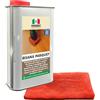 MARBEC RISANA PARQUET 1LT + PANNO MICROFIBRA Impregnante Rigenerante per Pavimenti Usurati in Legno Verniciati e ad Olio