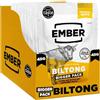 Ember Beef Biltong Originale 360g - Snack Proteico Jerky di Carne Secca - Pochi Grassi, Senza Zuccheri Aggiunti, Keto, Senza Coloranti o Aromi Artificiali - 8 Bustine da 45g