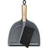 MR.SIGA Set Scopetta Paletta Manico Bambù, Grigio, 1 pezzo