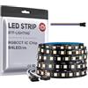 BTF-LIGHTING WS2805 RGBCCT IC striscia LED 5050SMD, indirizzabile, doppio segnale LED, 5 m, 84 LED/M, DC24 V, flessibile, colore da sogno, nero, PCB IP30, per decorazioni fai da te (solo strisce)