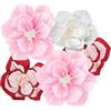 KASESSS 5 Pezzi Rosa Rossa Pon Pon Carta Velina, Decorazioni Compleanno, Fiori di Carta Per Decorazioni, Fiori Cartas Crespa Giganti, Fiore di Pompon di carta Velina per Giardino Festa di Matrimonio