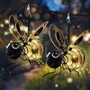 AKOFIC 2 Pezzi Luci Solari Appese a Forma di Ape, Decorazioni da Giardino per Esterno, Lampade Solari Impermeabili con Clip e Molle, Luminarie Solari da Giardino per Patio, Balcone, Gazebo