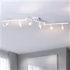 LVWIT Faretti LED da Soffitto Orientabili con 6 Luci GU10, Faretto da Interno Bianco Moderna, Faretti Soffitto per Barra, Salotto,Cameretta, Cucina (Senza Lampadina)