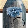 YanBous Tovaglia da tavola blu, Lavabile, Design di pittura artistica, Moderna, per Natale, Matrimoni e Festività, Decorazione tavola, 33 x178 cm