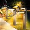 Boadw Lampade solari a LED per luci solari esterne con 2 modalità di luce, bianco caldo di percorso solare IP64 impermeabile per esterni, cortili, giardini, illuminazione del prato