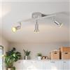 LVWIT Faretti LED da Soffitto Orientabili con 3 Luci GU10, Faretto da Interno Cromo Moderna, Faretti Soffitto per Barra, Salotto,Cameretta, Cucina (Senza Lampadina)