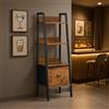 FurnitureR Mensola da bar, supporto per presentazione, per bar, altezza 26 cm, scomparto per bottiglie di alcoli e bicchieri, 4 livelli con cassetti in tessuto non tessuto, 42 x 29 x 110 cm