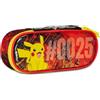 Seven Portapenne Scuola ROUND PLUS - POKEMON - PIKACHU - Giallo Rosso - Astuccio Scuola Monozip con Organizer Interno, Passanti Elastici - Accessori Zaino Scuola - Astuccio Bambino