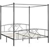 vidaXL Letto a Baldacchino Grigio in Metallo 180x200 cm