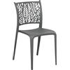 Totò Piccinni Sedia SPRING in Polipropilene moderno design impilabile per esterno e interno (Grigio, 1)