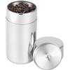 TNTGMG Contenitore per tè in acciaio inox con doppio coperchio ermetico, contenitore di latta argentato, contenitore per caffè, zucchero, da cucina, piccolo barattolo di latta per tè sfuso, caffè