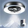 Aigostar- Ventilatore da Soffitto con Luce Alexa, LED 40W, 4400LM, 2700K-6500K Dimmerabile, Plafoniera LED Soffitto con Ventilatore, Telecomando e Gateway, 6 Velocità, φ50CM