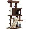 PawHut Albero dei Gatti Altezza 104 cm Albero dei Gatti con Piattaforme Albero dei Gatti con Spazzola Palline e Tappetino Marrone