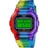 TONSHEN Orologi da Polso da Femmina Fashion Colorato Impermeabile LED Elettronico Allarme Cronometro Data Doppio Tempo Outdoor Sportivo Digitale Plastica Orologio (Multicolore)