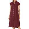 HAOLEI Cardigan Donna in Cotone Maxi Bohemian Dress in Lino di Cotone Donna Corta Manica Eleganti Vestiti con Scollo a V Tinta Unita Casual Essentials Dress per la Primavera e L'Estate
