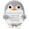 BOXOB Mini Divertente Pinguino Positivo, 6,5cm Giocattolo Pinguino Lavorato a Maglia con Carta Positiva Regalo Incoraggiante per la Decorazione della Festa di Incoraggiamento degli Amici (Grigio)