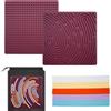 OMJMYY Sensory Activity Board Silicone Giocattolo Sensoriale Fidget Toys per Autismo e ADHD Tavola da Attività Sensoriale con Borsa da Viaggio e 20 Corde per Antistress Bambini 3+ Anni e Adulti(Rosso)