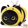 Mewaii Peluche Gatto Nero con Cappello da Ape e Occhi Lunari Cuscino Morbido Giocattolo 40CM Regalo di Compleanno Natale per Ragazze e Ragazzi